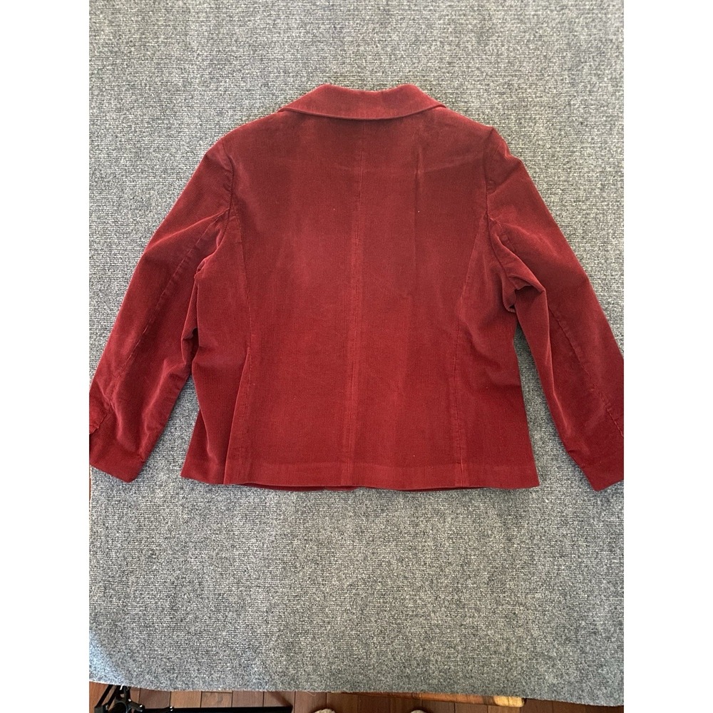 LL Bean  Womens Corduroy Blazer 20 Petite Burgundy  Vintage Classic Academia Y2K - Picture 6 of 9